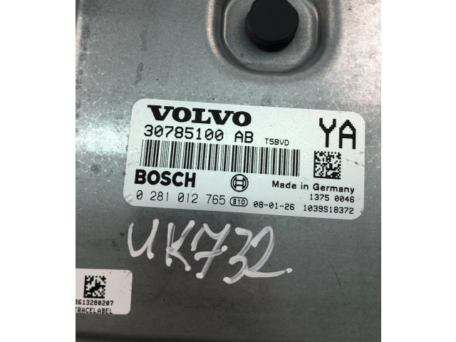 Блок управления двигателем Блок управления 30785100AB, 0281012765   Volvo V70