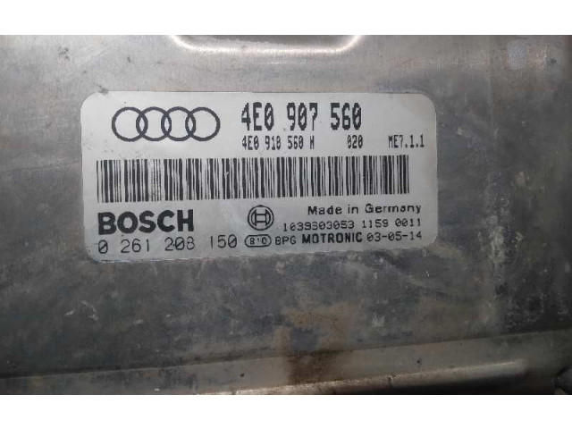 Řídící jednotka 4E0907560, 0261208150   Audi A8 S8 D3 4E 2004