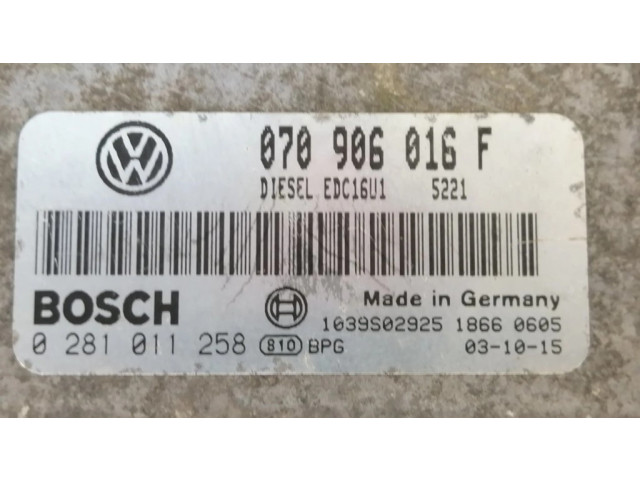Řídící jednotka 070906016BC, 0281011839   Volkswagen Touareg I 2004