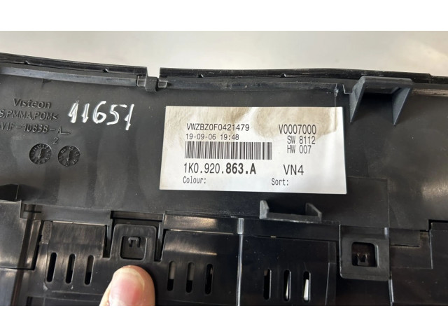 Панель приборов 1K0920863A, 1K0920863A Volkswagen Golf Plus