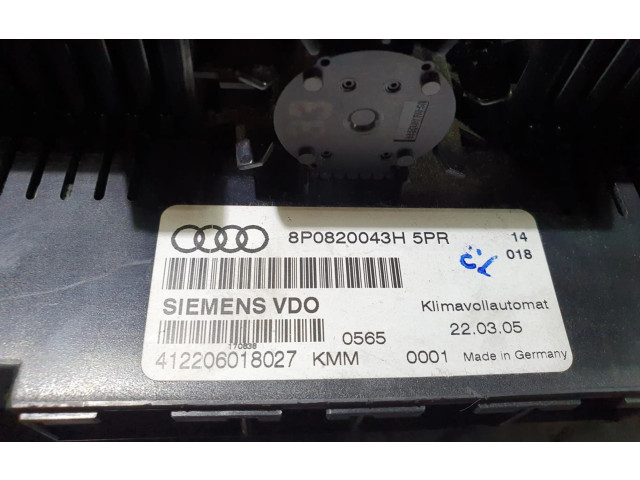 Блок управления климат-контролем 8P0820043H Audi A3 S3 A3 Sportback 8P