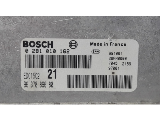 Блок управления двигателя 9637089680, 0281010162 Citroen Xsara