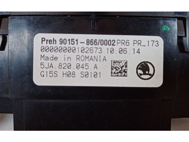 Блок управления климат-контролем 5JA820045A, 0002   Skoda Rapid (NH)