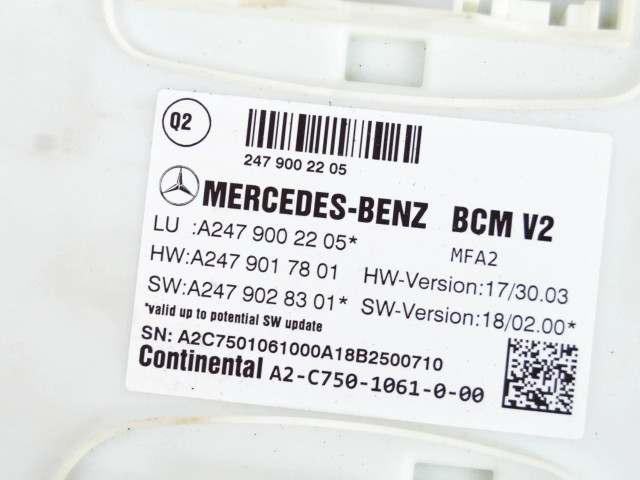Блок комфорта A2479002205, A2479017801 Mercedes-Benz B W247