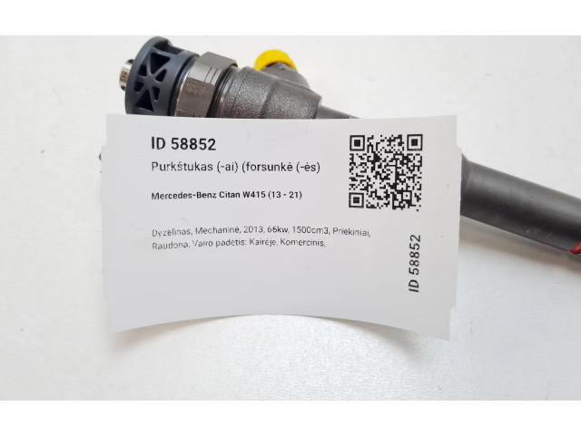 Vstřikovač 0445110652 Mercedes-Benz Citan W415