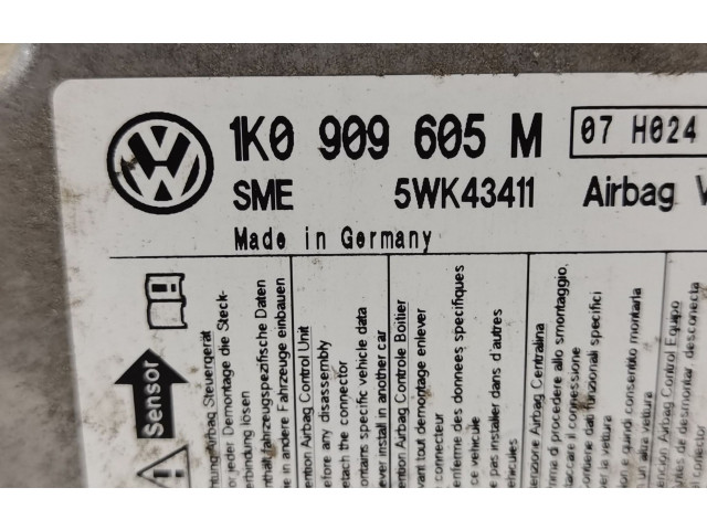 Блок подушек безопасности 1K0909605M Skoda Octavia Mk2 (1Z)