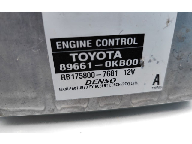 Řídící jednotka 89661-0KB00, RB175800-7681 Toyota Hilux (AN10, AN20, AN30) 2006