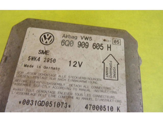 Блок подушек безопасности 6Q0909605H, 5WK42950 Skoda Fabia Mk1 (6Y)