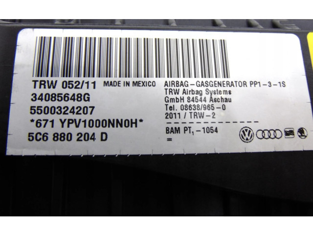 Подушка безопасности пассажира 5C6880204D Volkswagen Jetta VI