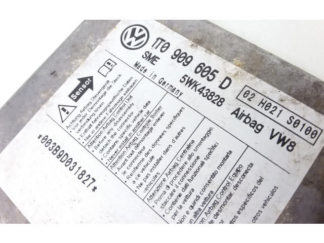 Airbagsteuergerät 1T0909605D, 5WK43828 Volkswagen Touran