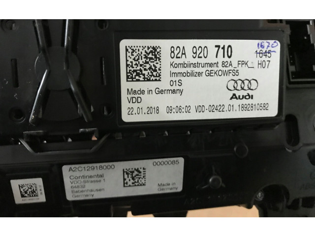 Панель приборов 82A920710, 82A920710   Audi A1       