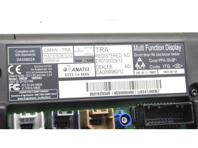 Дисплей 259152334R, 4539000406 Smart ForFour II W453