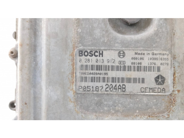 Блок управления двигателя P05187204AB, 0281013912 Jeep Cherokee III KJ