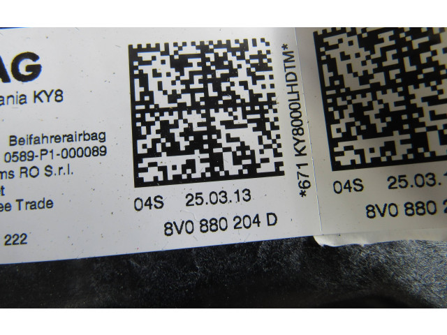Подушка безопасности пассажира 8V0880204D   Audi A3 S3 8V