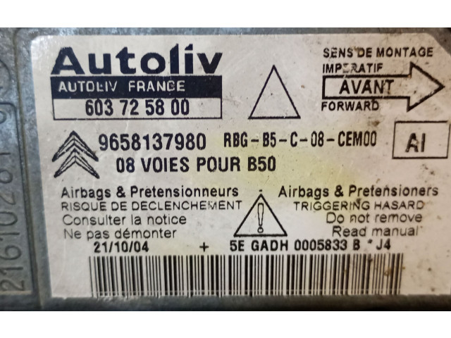 Блок подушек безопасности 9658137980, 9658137980 Citroen C4 I