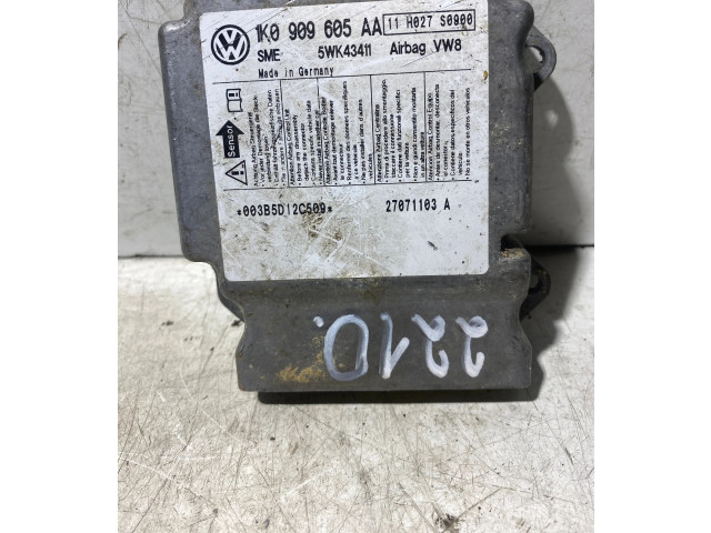 Блок подушек безопасности 1K0909605AA, 5WK43411 Skoda Octavia Mk2 (1Z)