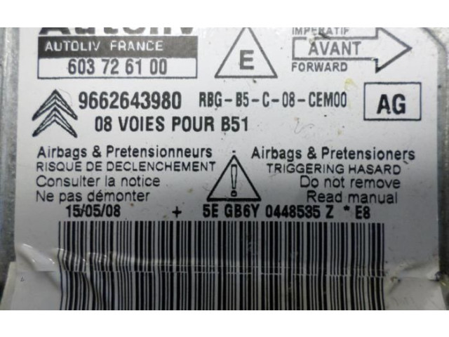 Блок подушек безопасности 603726100, 9662643980   Citroen C4 I