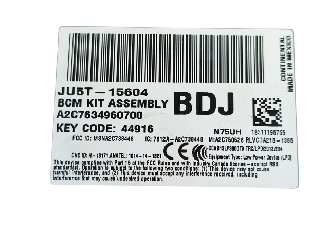 Модуль управления BSM JU5T15604, JU5T15604BDJ Ford Fusion II