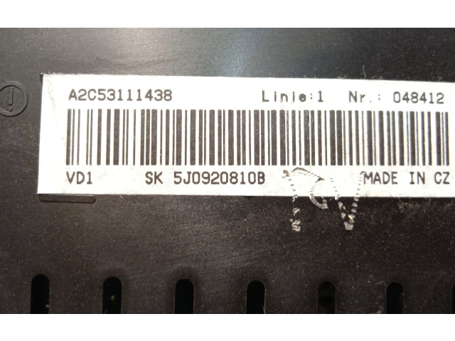 Панель приборов 5J0920810B, 5J0920810BKD0   Skoda Fabia Mk2 (5J)       