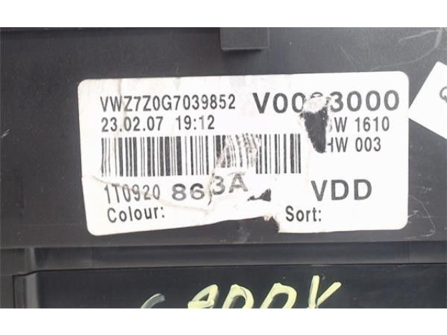 Панель приборов 1T0920863A Volkswagen Caddy