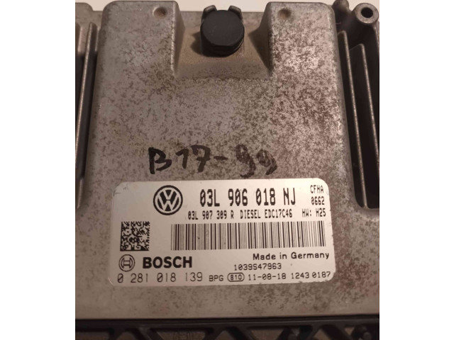 Блок управления двигателя 03L906018NJ, 0281018139 Volkswagen Caddy