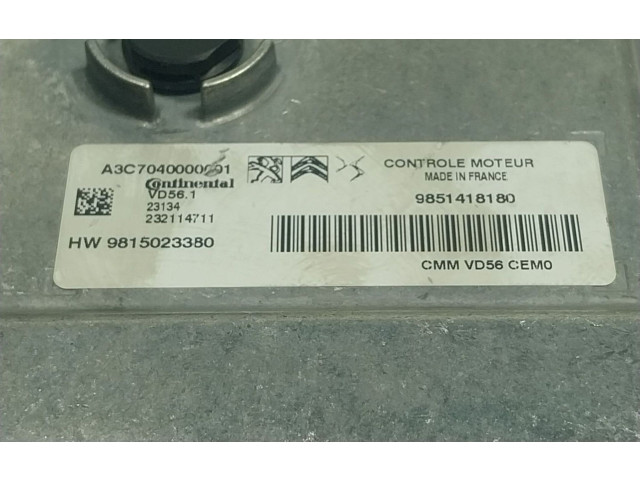 Блок управления двигателя 9851418180 Citroen C3 Aircross