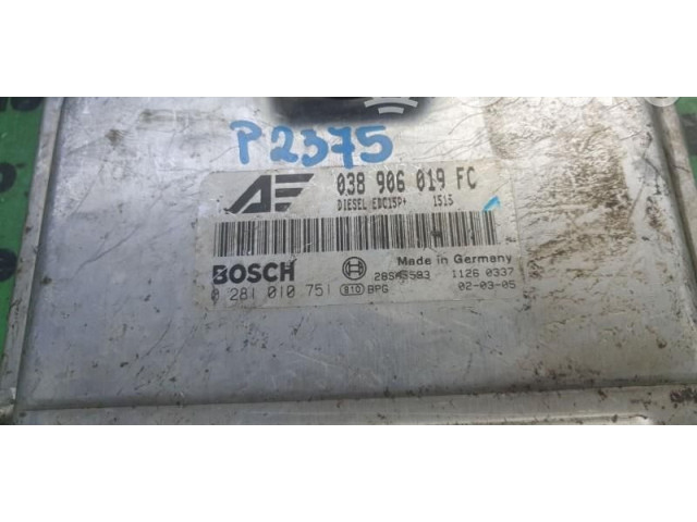 Řídící jednotka 0281010751, 038906019FC Seat Alhambra (Mk1) 2001