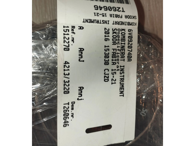 Панель приборов 6V0920740A, A2C96141700 Skoda Fabia Mk3 (NJ)