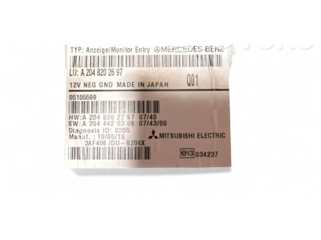 Дисплей    A2048202697, A2048202797   Mercedes-Benz GLK (X204)