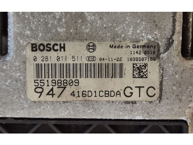 Блок управления двигателя 55198809, 0281011511   Alfa Romeo GTV