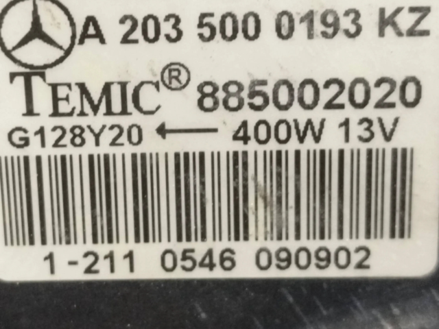 Вентилятор радиатора     A2035000193, G128Y20    Mercedes-Benz C W203 2.2