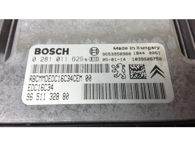 Блок управления двигателя 0281011629, 9651132880   Citroen C4 I