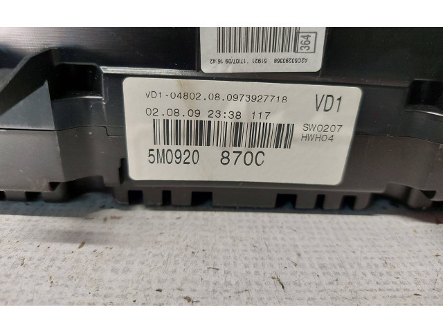 Панель приборов 5M0920870C, 0973927718 Volkswagen Golf Plus