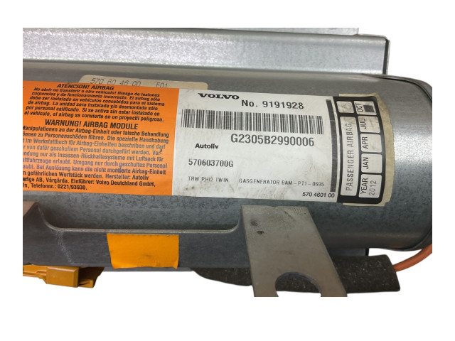 Надувная подушка для пассажира 9191928, G2305B2990006   Volvo S60