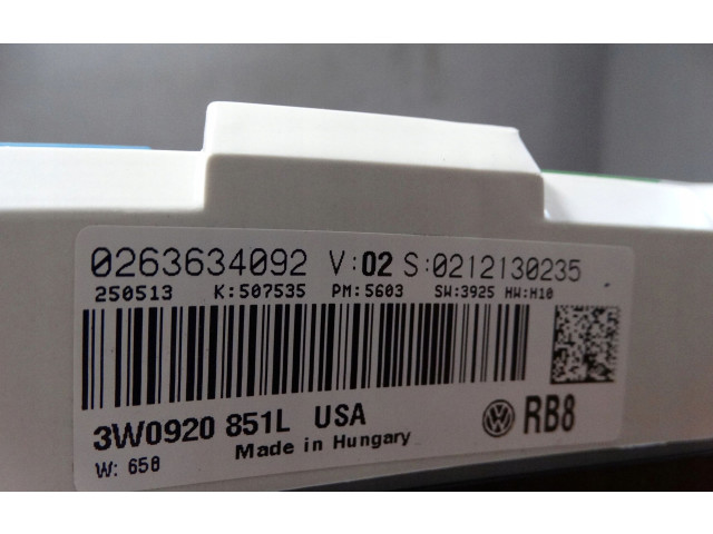 Přístrojová deska  Mercedes-Benz S W222 2018 3W0920851L  