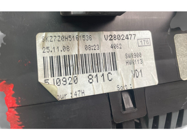 Панель приборов 5J0920811C Skoda Fabia Mk2 (5J)