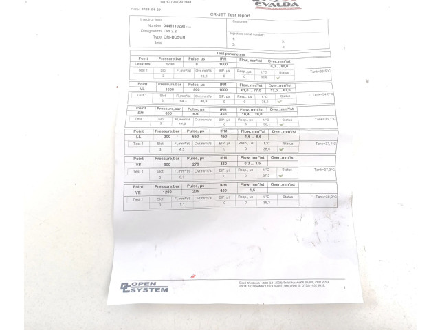 Форсунка 0445110298    Volvo V70  D5244T4 