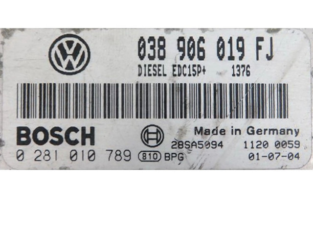 Блок управления двигателем Блок управления 038906019FJ, 0281010789 Skoda Octavia Mk1 (1U)