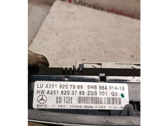 Блок управления климат-контролем A2518203789, 5HB96491418 Mercedes-Benz R W251