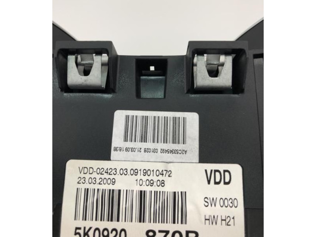 Geschwindigkeitsmesser Cockpit 5K0920870B, NP1801 Volkswagen Golf VI