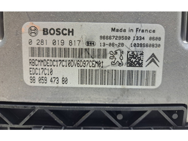 Блок управления двигателя 0281019817, 9666729580 Citroen Berlingo