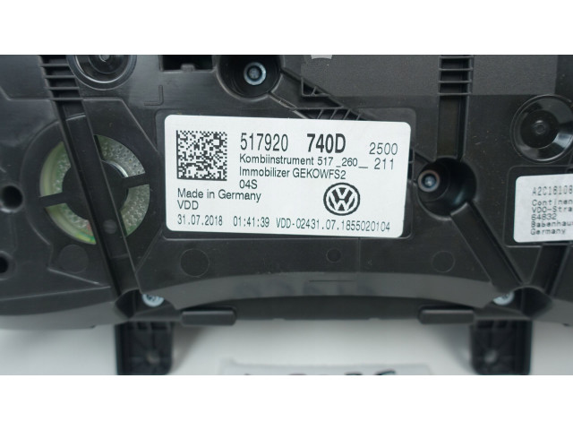 Панель приборов 517920740D, 25240KM Volkswagen Golf Sportsvan