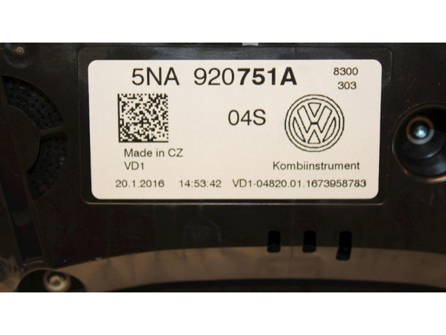 Přístrojová deska Volkswagen Tiguan 2016 5NA920751A, 5NA920751A
