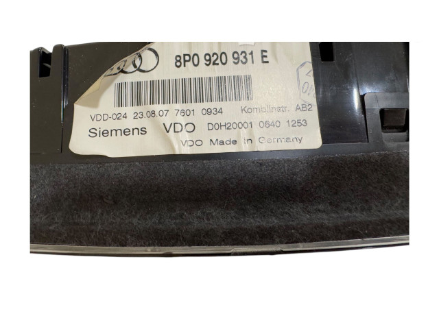 Панель приборов 8P0920931E Audi A3 S3 8P