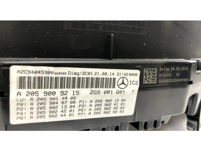 Přístrojová deska Mercedes-Benz C W205 2014 A2C94045900, A2059009215