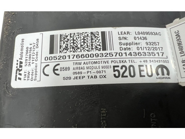 Подушка безопасности в сиденье L0409593AC, 343431002   Jeep Renegade