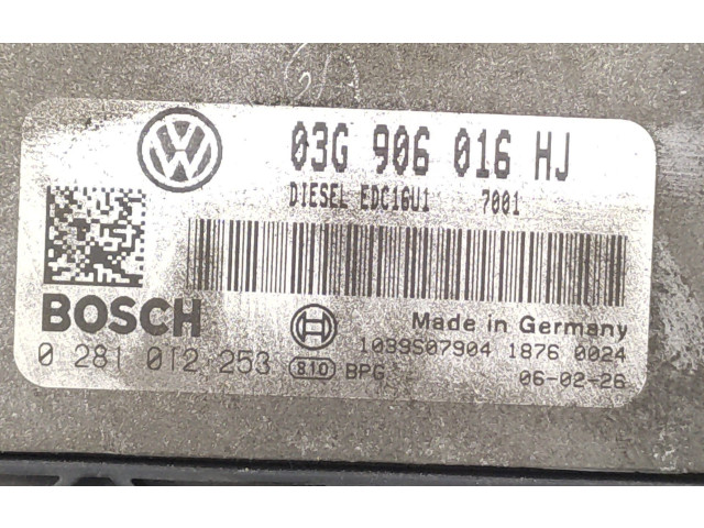 Блок управления двигателем Блок управления 03G906016HJ, 0281012253 Volkswagen Jetta V