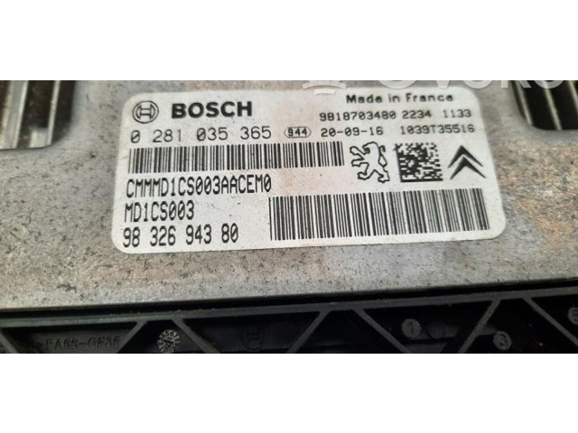 Блок управления двигателя 9832694380   Peugeot Partner III