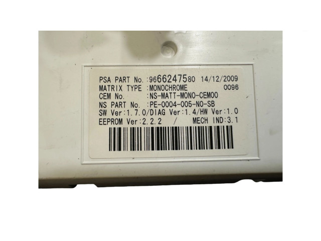 Přístrojová deska Peugeot 3008 I 2010 9666276380, 00105799