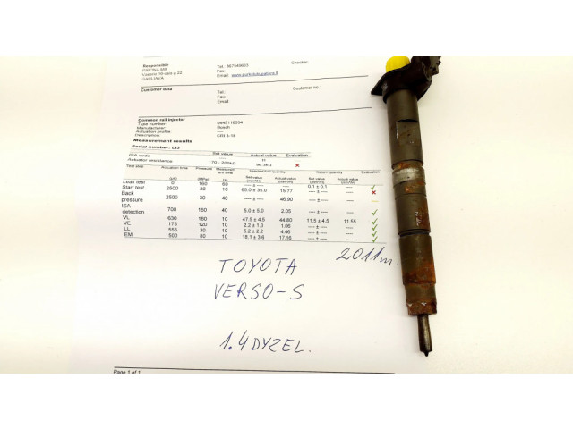 Vstřikovač 236700W020 Toyota Verso-S pro naftový motor 1.4